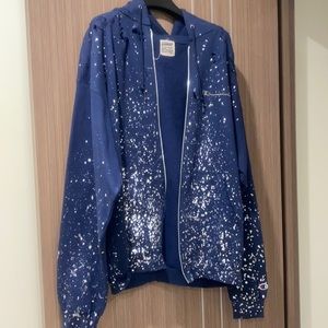 LF STORE custom navy vintage hoodie zip up Champion